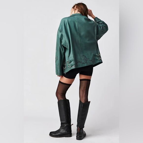 New FREE PEOPLE
Nigel Preston Chain Embellished Biker Jacket - Picture 5 of 10